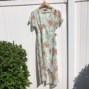 Floral High Low Wrap Dress